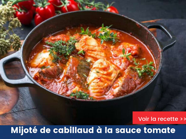 Mijoté de cabillaud à la sauce tomate